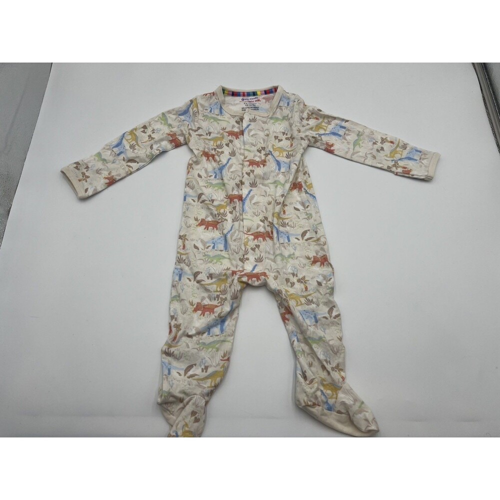 Magnetic Me Ext-Roar-Dinary Ivory/Multicolored Dinosaur Modal Footie 3-6 Month
